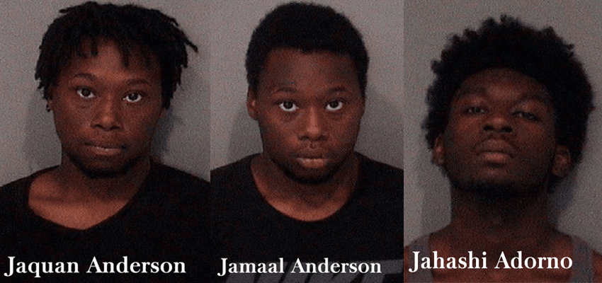(from left to right) Jaquan S. Anderson, Jamaal S. Anderson, and Jhashi Adorno