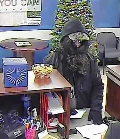 Photo provided by the FBI of the Cary bank robbery.